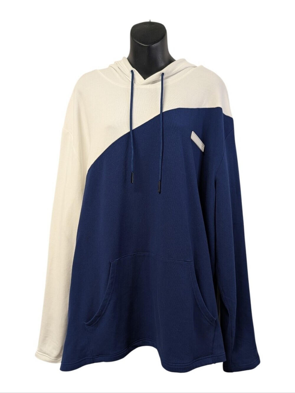 Sports Illustrated Colorblock Navy Blue Cream Hoodie Pullover Kangaroo PocketXXL